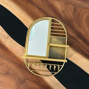 Jewelry holder with mirror